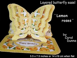 Butterfly easel lemon roses