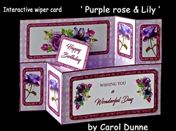 Wiper card Purple rose & Lily