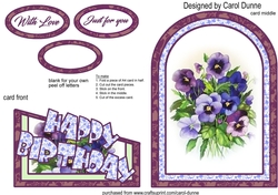 Cutaway Pansy Birthday