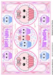 Cup Cake Trifold Shutter Card