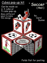 Pop-up cube Soccer (Red)