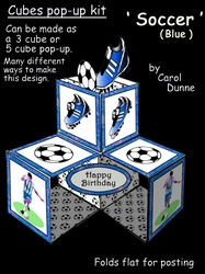 Pop-up cube Soccer (Blue)