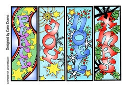 Christmas Zentangle bookmarks coloured