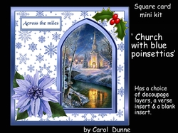 SC Church with blue poinsettias