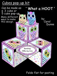 Cube pop-up Pastel Owls