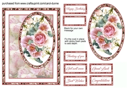 Lovely pink roses quick card
