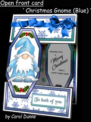 Open front Christmas Gnome (Blue)