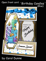Open front Birthday Candles (Blue)