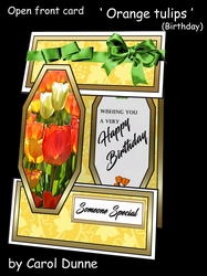 Open front Orange Tulips Bday