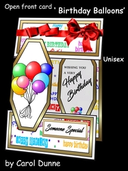 Open front Birthday Balloons