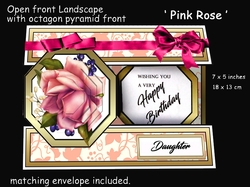 Open front Landscape Pink Rose Bday