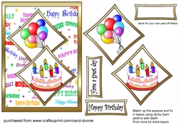 Two squares Birthday balloons