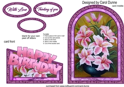 Cutaway Pink lilies (birthday)