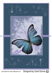 Blue Butterfly Vertical Fold Back