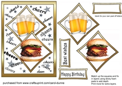 Two squares Burger and beers
