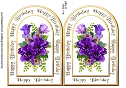 Archway card Purple flowers