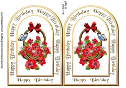 Archway card Basket of anenomes