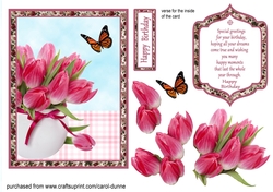 QC Vase of pink tulips