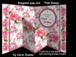 Diagonal pop-out Pink roses