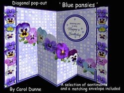 Diagonal pop-out Blue pansies