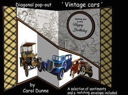 Diagonal pop-out Vintage cars