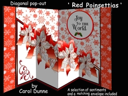 Diagonal pop-out Red Poinsettias