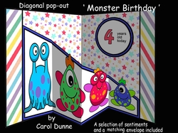 Diagonal pop-out Monster birthday