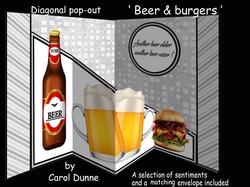 Diagonal pop-out Beer & burgers
