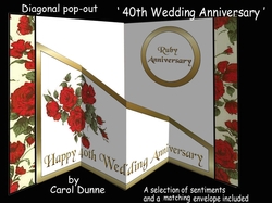 Diagonal pop-out 40th Wedding Anniversary