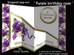 Diagonal pop-out Purple birthday rose