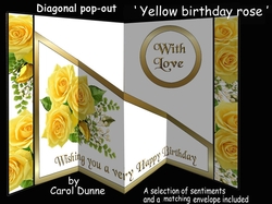 Diagonal pop-out Yellow birthday rose