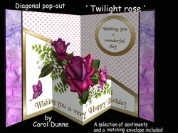 Diagonal pop-out Twilight rose