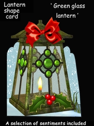 Green glass lantern