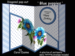 Diagonal pop-out Blue poppies