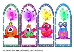 Alien monsters bookmarks