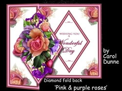 Diamond fold back Pink & purple lilies