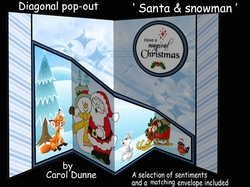 Diagonal pop-out Santa & snowman