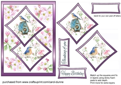 Two squares Blue bird & apple blossom