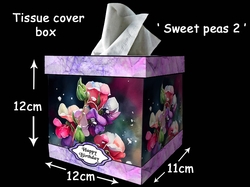 Tissue box cover Sweet peas2