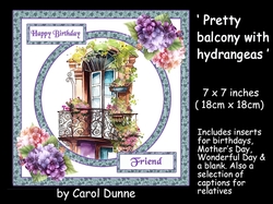 Pretty balcony with hydrangeas