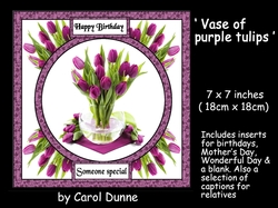 Vase of purple tulips