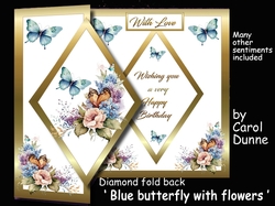 DFB Blue butterfly with flowers