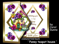DFB Pansy teapot house