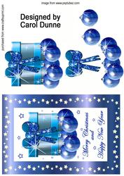 Christmas Present Decoupage Blue