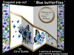 Diagonal pop-out Blue butterflies