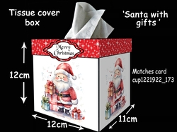 Tissue box cover Santa with gifts