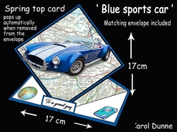Spring top Blue sports car