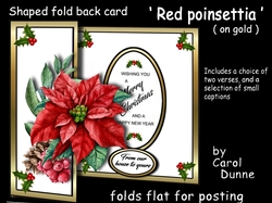 FB Shaped Red poinsettia (on gold)