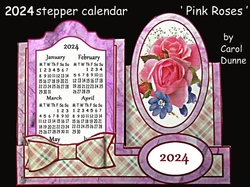 2024 Stepper calendar Pink roses