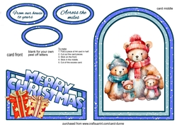 Cutaway Christmas Bear family